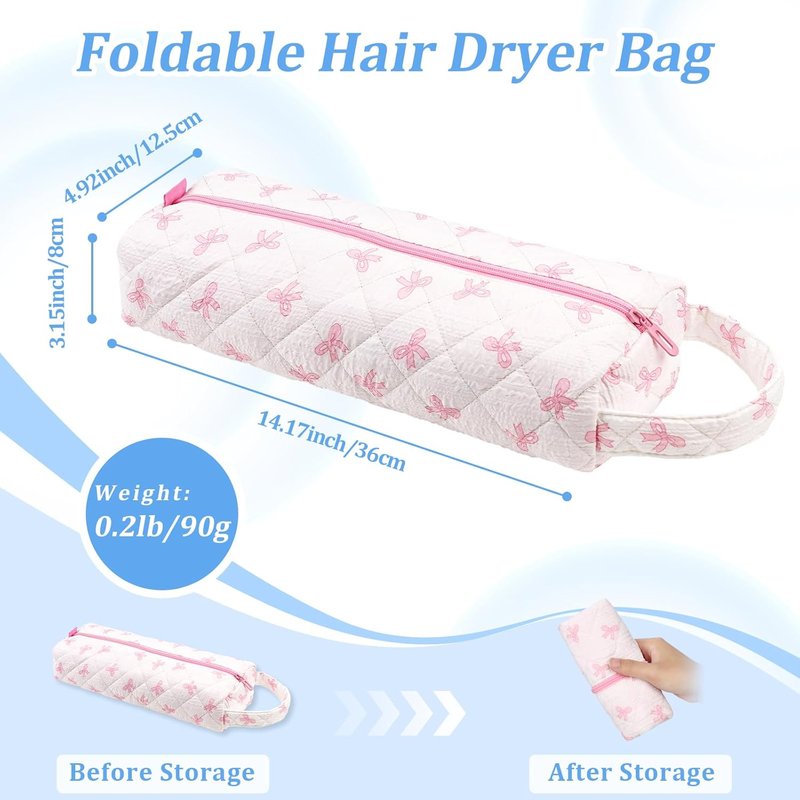 Likesing Quilted Hair Dryer Bag - Travel Case for Dyson Airwrap & Curling Iron | Perfect Gift for Friends