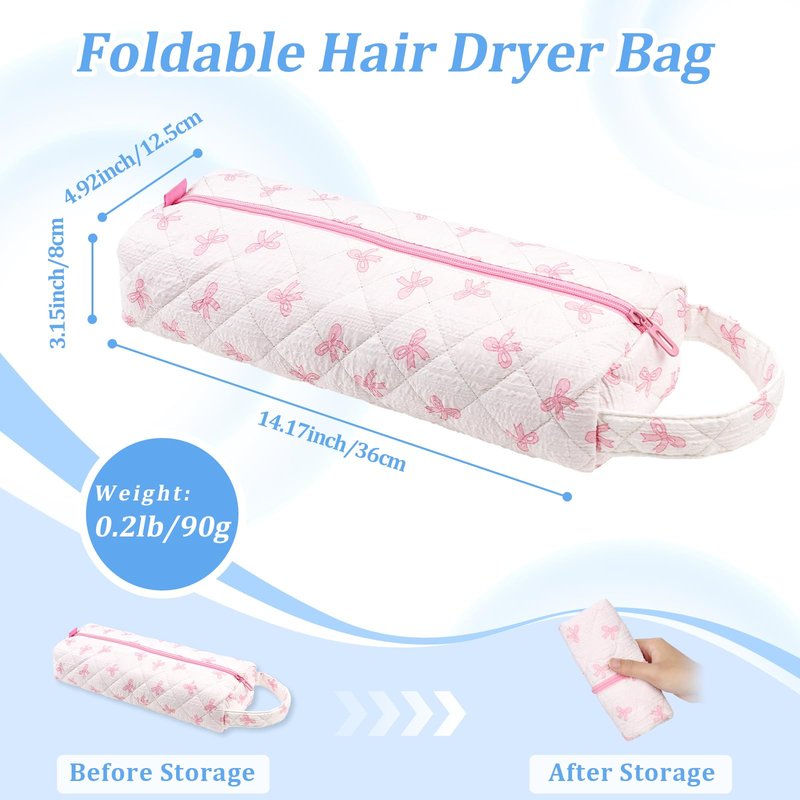 Likesing Quilted Hair Dryer Bag, Hair Tools Travel Bag for La1fen/Sha'rk Flexstyle/Dy'son Airwrap/Super's0nic Dryer Diffuser＆Curling Iron, Dy'son Airwrap Travel Case Gift for Friends
