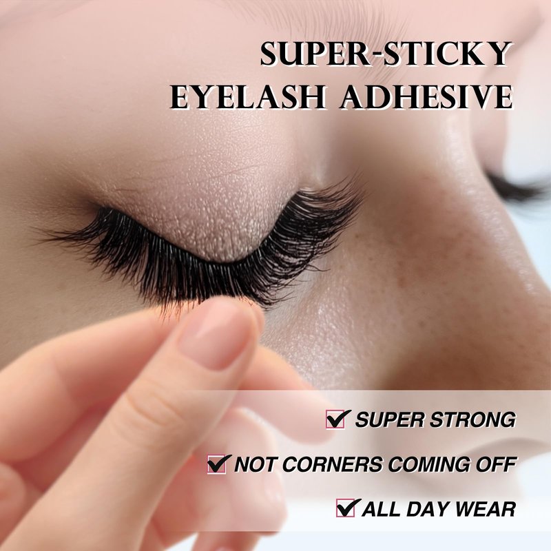 Eyelash Glue for False Eyelashes - Super Strong Hold Clear Waterproof Long-Lasting Strip Lash Glue Fast Drying Eyelash Adhesive 5ml/0.17oz White