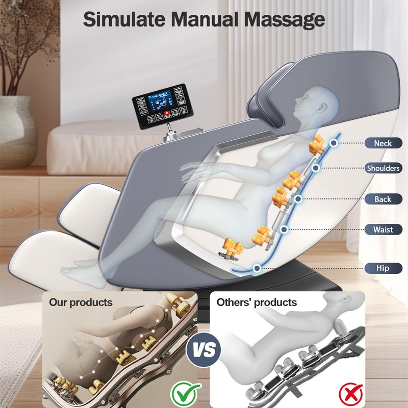 DOVRYTHEN Full Body Massage Chair Zero Gravity Recliner, 8 Fixed Rollers with Heating Function & Auto Mode for Home Use