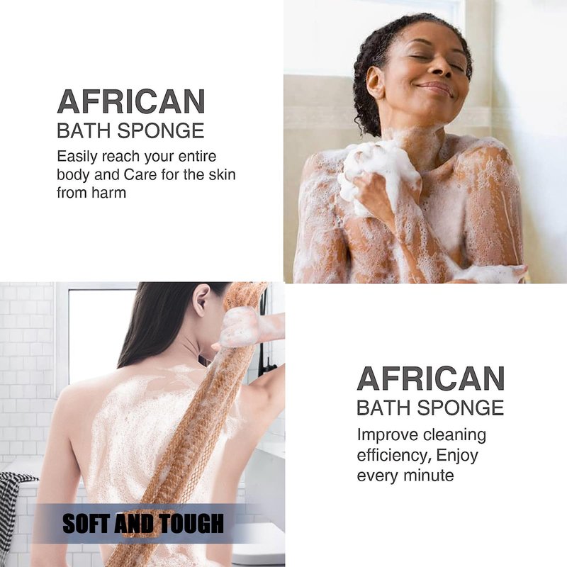 3 Pcs African net Sponge washcloth for exfoliating Body Scrubber Shower Essentials African net Bath sponges Bathing Shower Cloth kit for face, Back