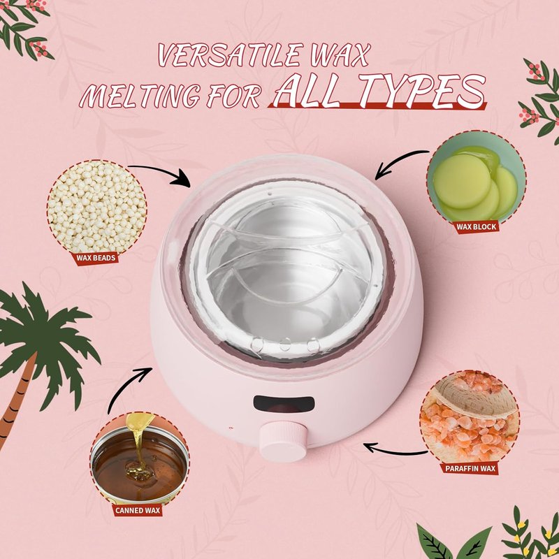 Ajoura Digital Wax Warmer - Quick-Heat Hair Removal Kit with Temp Control | 30 Waxing Sticks & Gloves Included