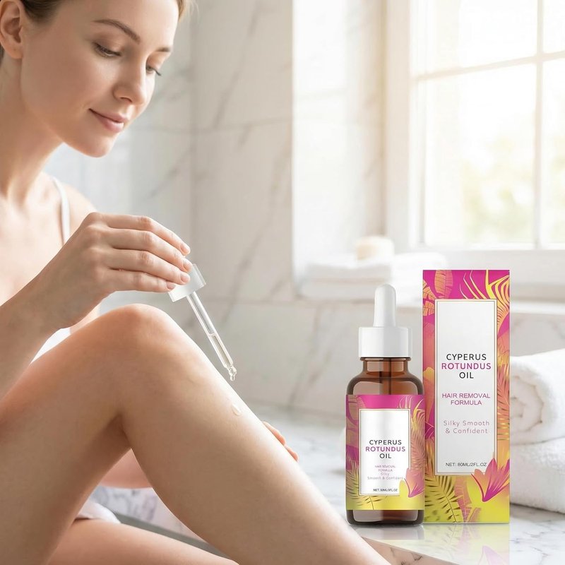 Natural Hair Removal Oil - Cyperus Rotundus Inhibitor for Slower Hair Growth | 60ml, All Skin Types