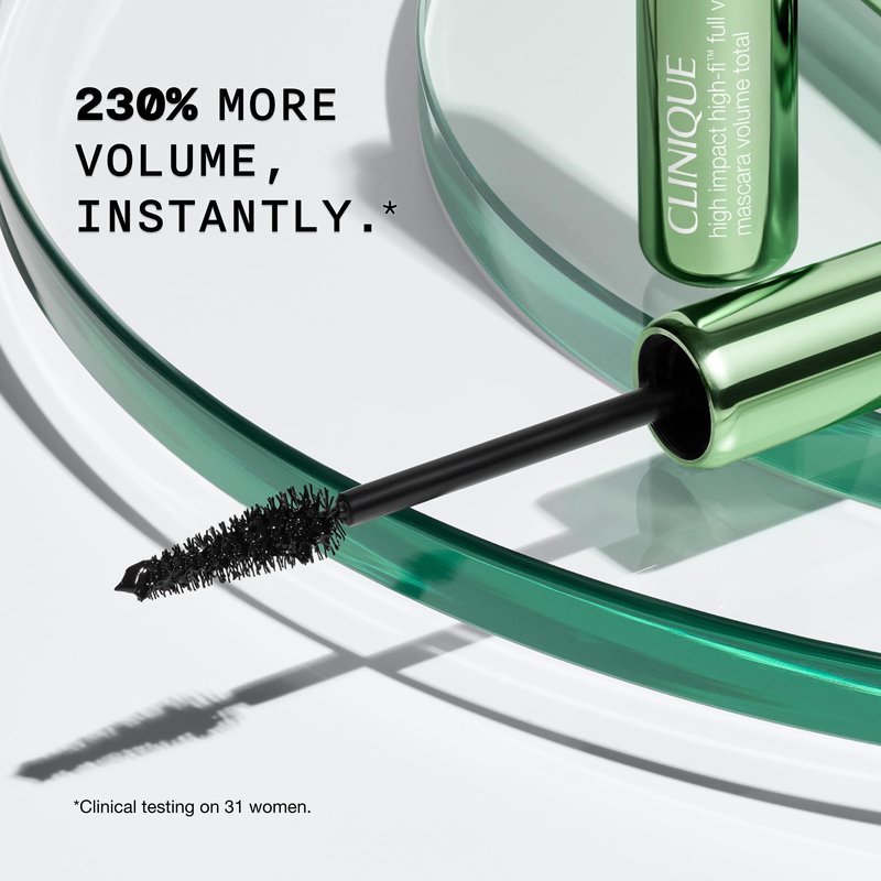 Clinique High Impact High-Fi Full Volume Mascara | Volume, Length, Non-Clumping, Smudge-Proof + Safe For Sensitive Eyes, Black