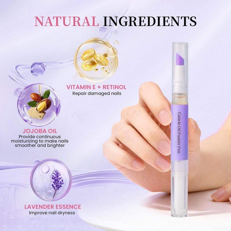 CORACIK 2-in-1 Cuticle Oil Pusher Pen, 2026 New Ceramic Cuticle Pusher & Oil Pen - Nail Care Tool for Damaged Nails, Cuticle & Hangnail Remover, Moisturizing Brightening Nail Repair (1pcs)