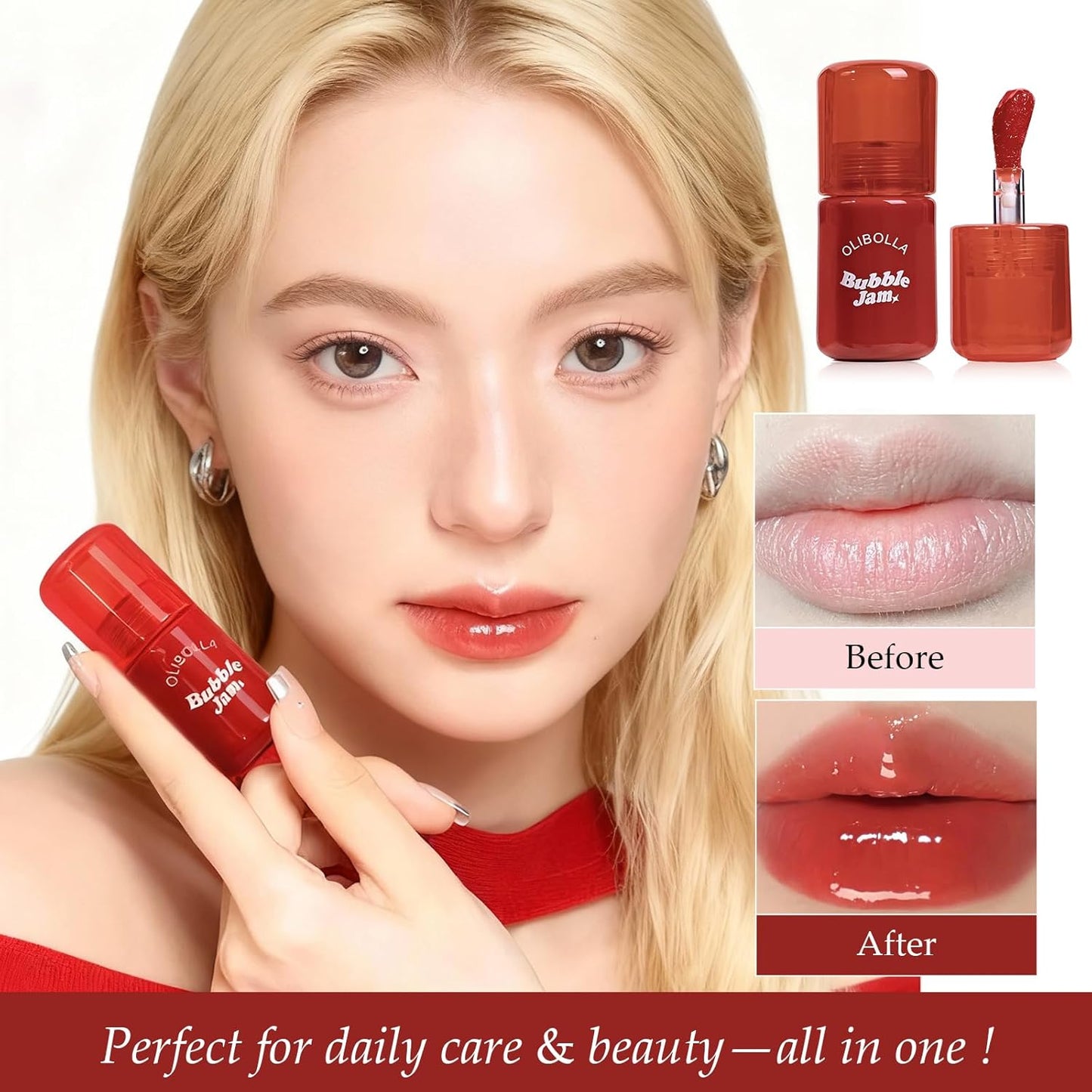 Skiennix Tinted Lip Oil - Hydrating, Non-Sticky Gloss for High-Shine Finish | Lightweight Moisturizer (0.15 fl. oz)