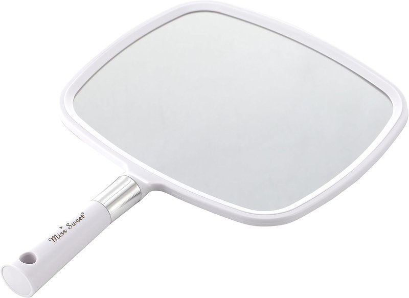 Handheld Makeup Mirror - 9-Inch White Vanity Mirror for Easy Touch-Ups