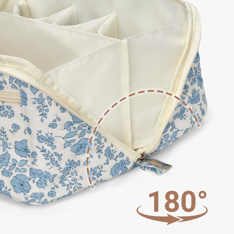 Cohawk Quilted Hair Tools Travel Bag Floral Travel Case Compatible with Dyson Airwrap Wide-open Cute Hair Dryer Bag for Shark Flexstyle