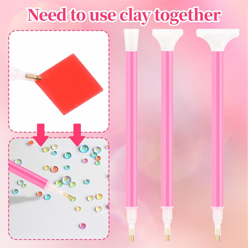 30PCS Rhinestone Picker Tool 8pcs Acrylic Rhinestones Pen Applicator Dual-Ended DIY Nail Art Dotting Pens Wax Tips with 2 rhinestone storage Tray and 20 Clay Nail Art Tools