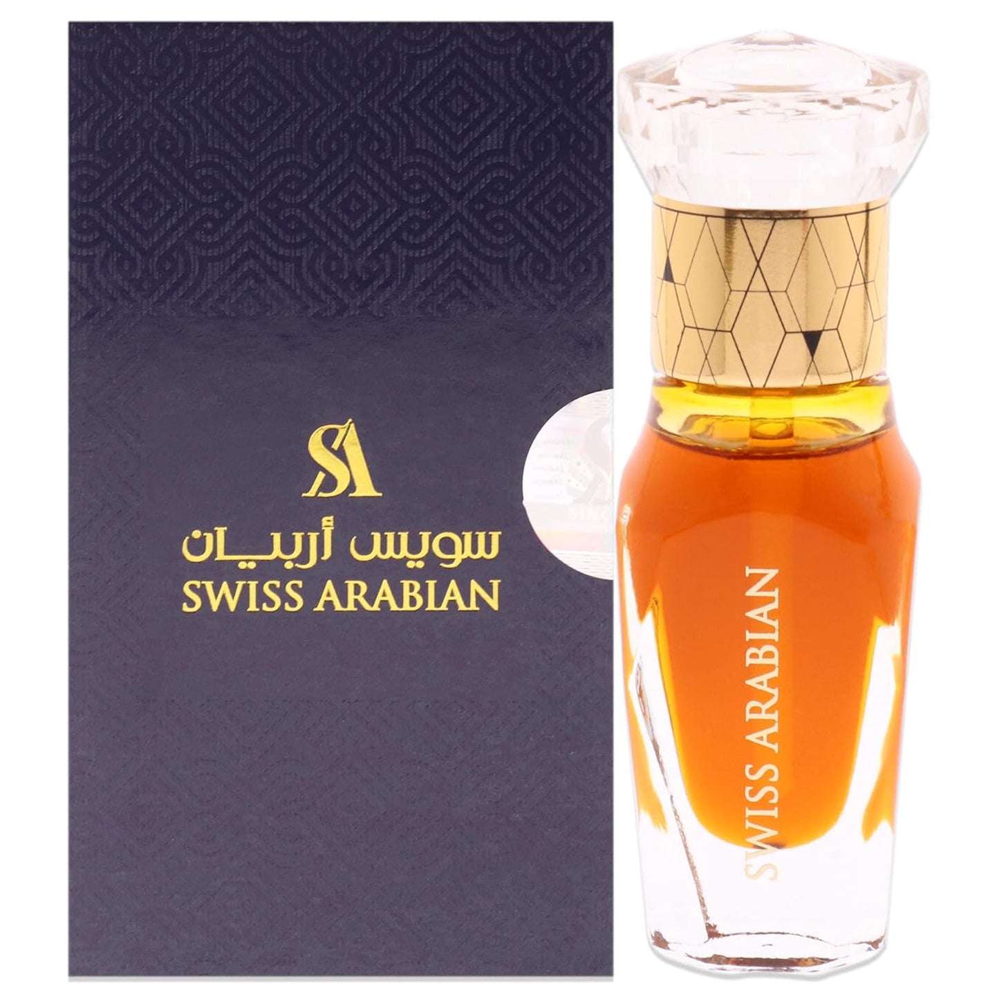 Swiss Arabian Amber Aura Unisex Perfume Oil - Long-Lasting Luxury Fragrance - 0.4 Oz Signature Aroma