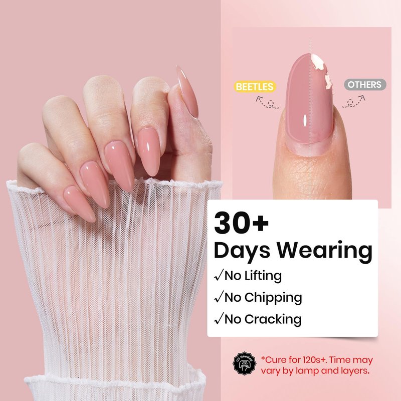 Beetles Hard Gel for Nails-Rose Dusk 1 oz 9 in 1 Nail Extension, Sculpting, High Hardness for Salon Professionals, Pink Builder Nail Gel, UV & LED Lamp Needed
