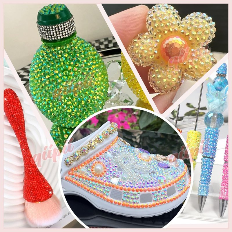 48 Color 4mm SS16 Jelly AB & Crystal Resin Rhinestones - Flatback Gems for Nail Art, Makeup, DIY Crafts, and Bedazzling