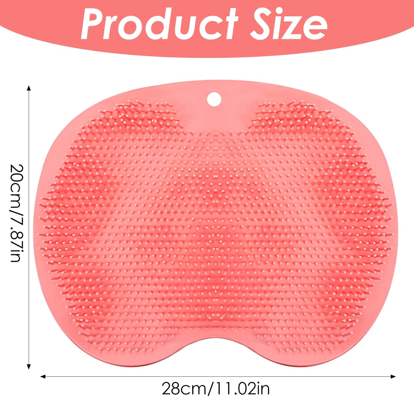 Guduling Foot Shower Scrubber,Silicone Shower Feet Scrubber Mat,with Non-Slip Suction Cups,Exfoliating Bath Wash Pad,Foot and Back Scrubbers for Showers Floor, Pink