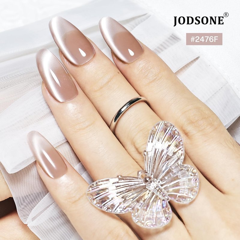 JODSONE Cat Eye Gel Nail Polish Set - 6 Colors in Pink & Brown for Holographic Glitter Effects | 10ml
