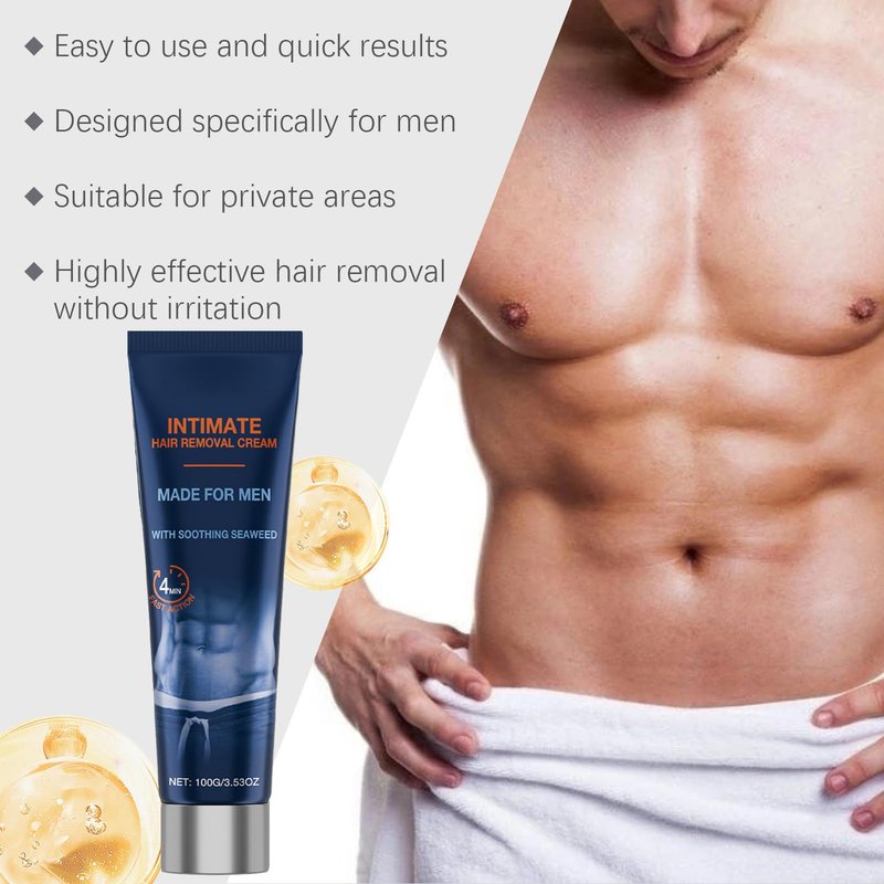 2026 New Painless Hair Removal Cream for Men, Fast-Acting Gentle Depilatory for arms legs chest, Intimate & Body Depilatory Cream, Moisturizing Soothing Formula (2 Pack)