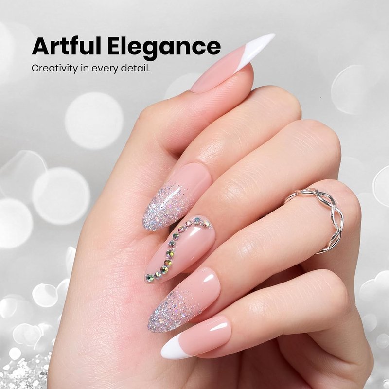 Beetles Glitter Gel Nail Polish - Holographic Stardust Diamond-Shine 15ml | Long-Lasting Silver Nail Art for Home Salon
