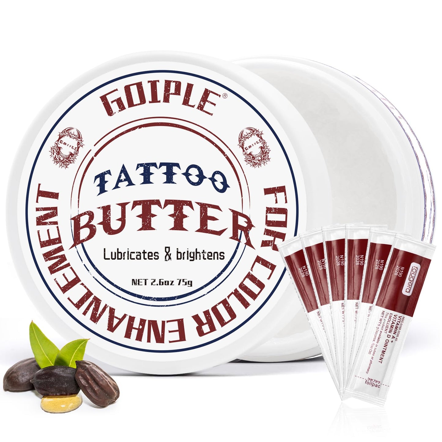 Tattoo Aftercare Balm 2.6oz - Essential Tattoo Supplies with Tattoo Butter Formula for Before During and After Tattoo Process, Healing Cream and Scar Repair Gel for New and Old Tattoos