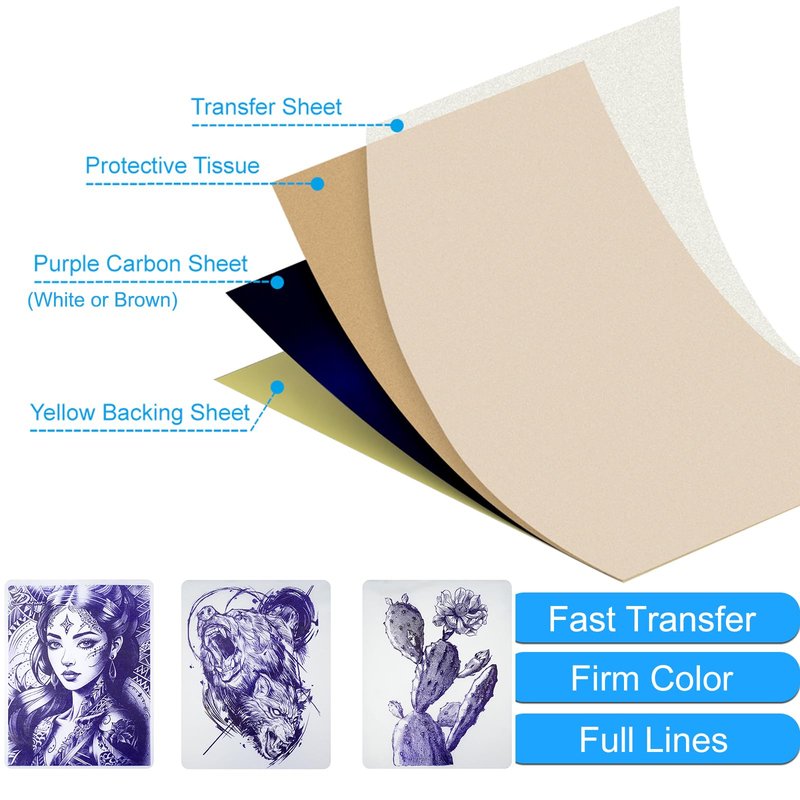 MIUXIA 18Pcs 3MM Tattoo Skin Practice Kit Includes 8Pcs Fake Skin and 10Pcs Tracing Paper Double Sided Thick Skin Tattoo Stencil Paper Supplies Kit