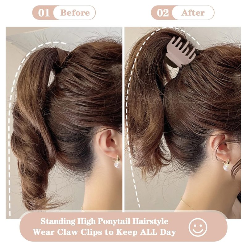 1.6" Matte Small Double Row Teeth Hair Clips for Women - Strong Hold Jaw Clamps for Thin, Fine & Thick Hair