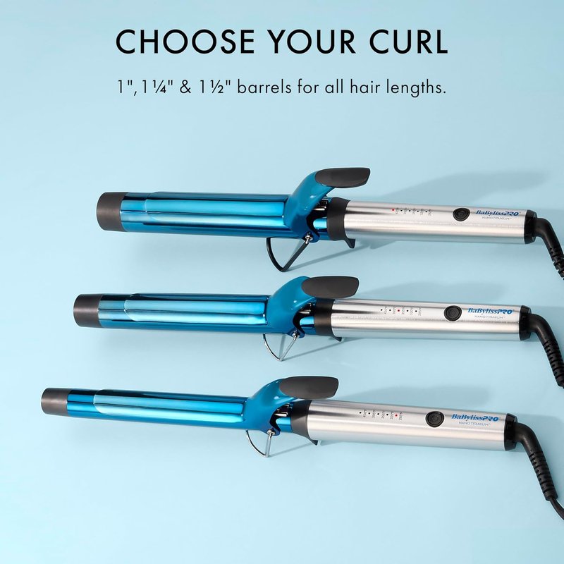 BabylissPRO Nano Titanium Curling Iron - Extended Barrel for Long Hair Styling