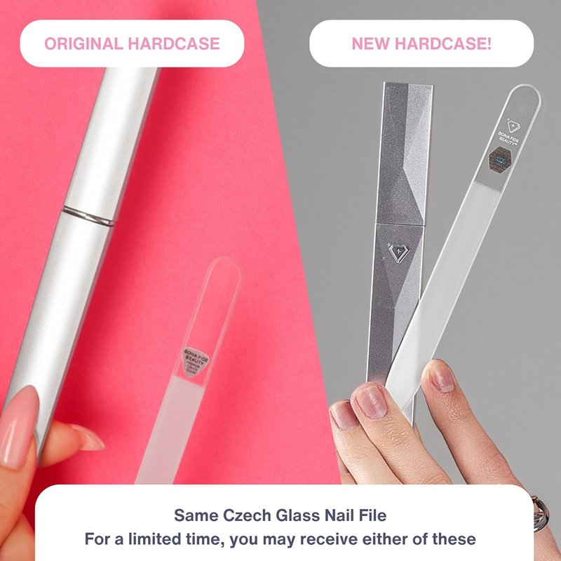 Czech Glass Nail Files - Durable Crystal Nail Filer for Natural Nails | Clear, Handcrafted, 1Pc