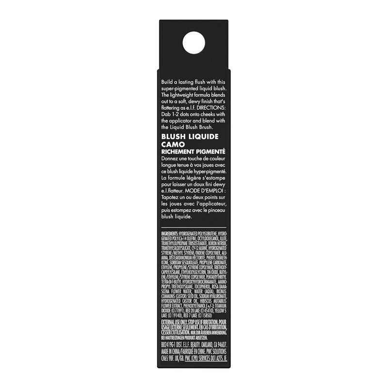 e.l.f. Camo Liquid Blush, Long-lasting Liquid Blush For High-pigment Color, Creates A Soft, Dewy Finish, Vegan & Cruelty-free, Comin' In Hot Pink