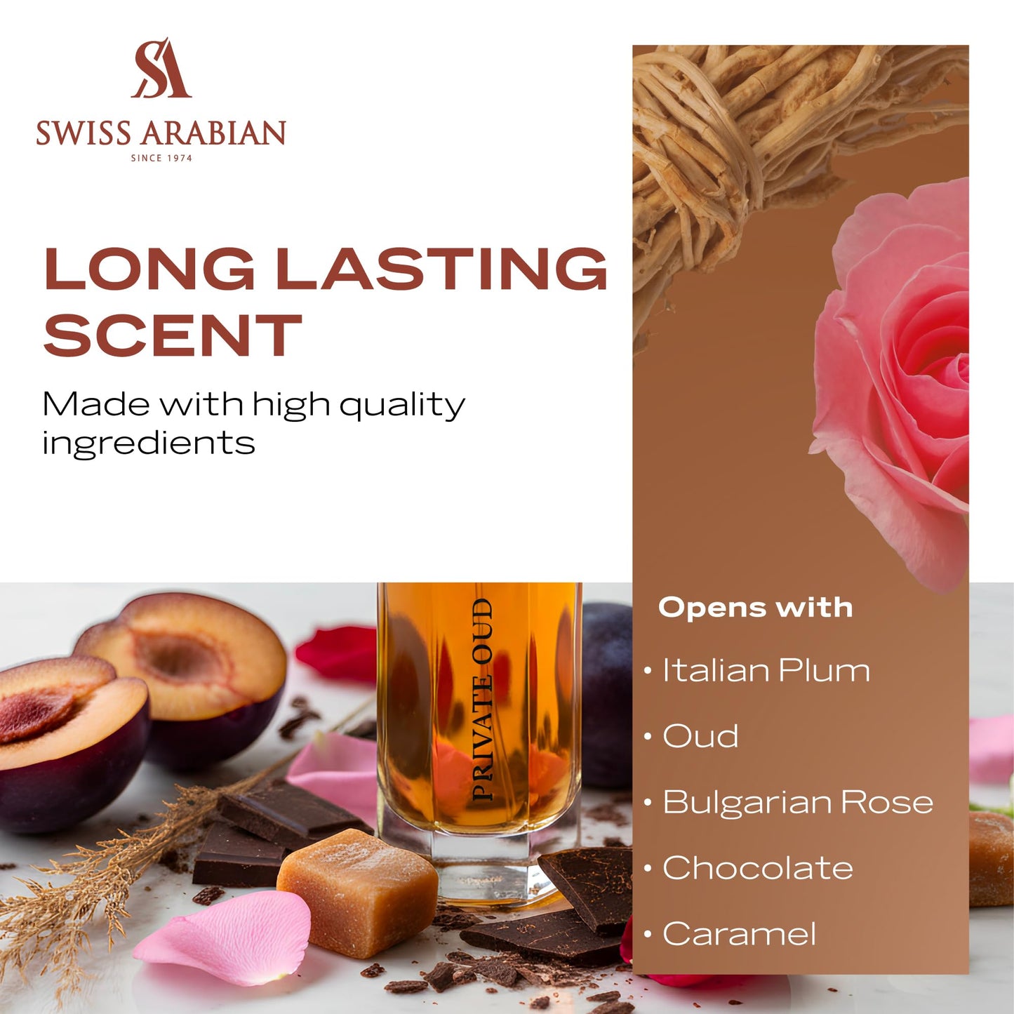 Swiss Arabian Private Oud - Luxury Products From Dubai - Long Lasting, Addictive Personal Perfume Oil Fragrance - A Seductive Signature Aroma - 0.4 Oz