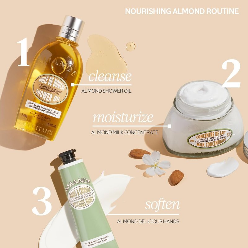 L’Occitane Almond Hand Cream - Hydrating & Nourishing Formula for Dry Skin | Fast-Absorbing, Vegan