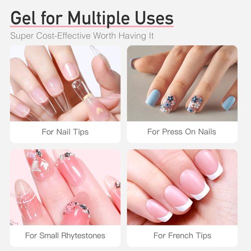 Curvlife Super Strong Nail Glue 15g for Press On Nails - Quick Drying, Semi Solid, Long Lasting, No UV Light Needed