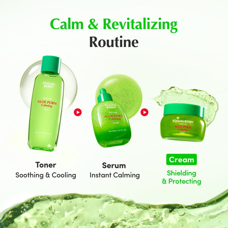 EQQUALBERRY ALOE PDRN Calming Cream | 7% Aloe PDRN & 10% Aloe Vera Water + 5-Cica | Cooling Gel Moisturizer for Oily Skin, Barrier Repair & Blemish Marks | Korean Skincare (1.69 fl.oz / 50ml)