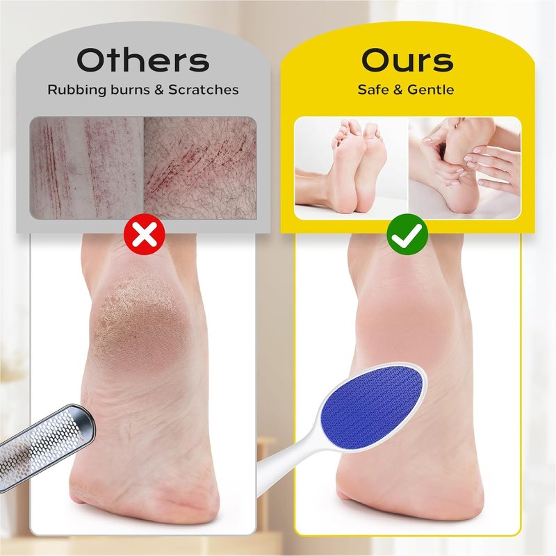 Nano Glass Foot File - 2-in-1 Callus Remover & Exfoliator | Gentle Pedicure Tool for Smooth Feet - Blue