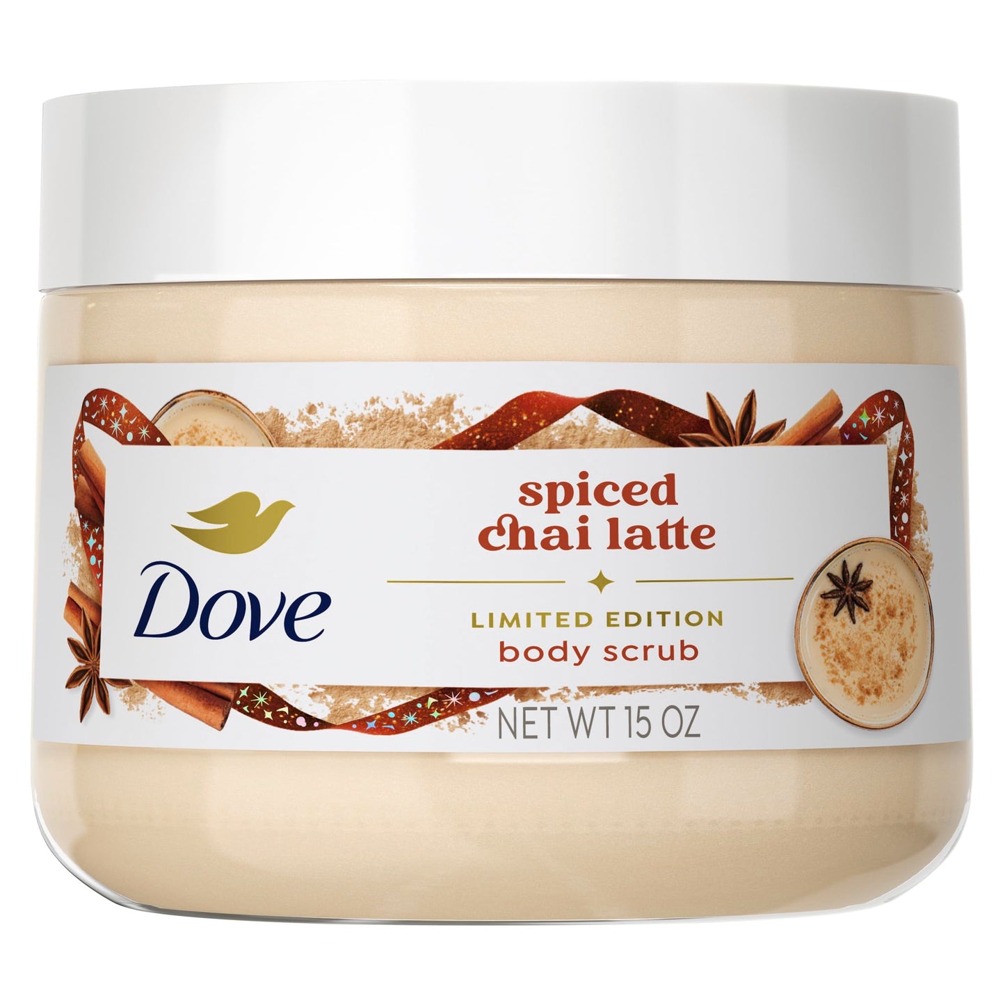 Dove Limited Edition Holiday Treats Body Scrub Spicy Chia Latte for Deep Nourishment 15 oz