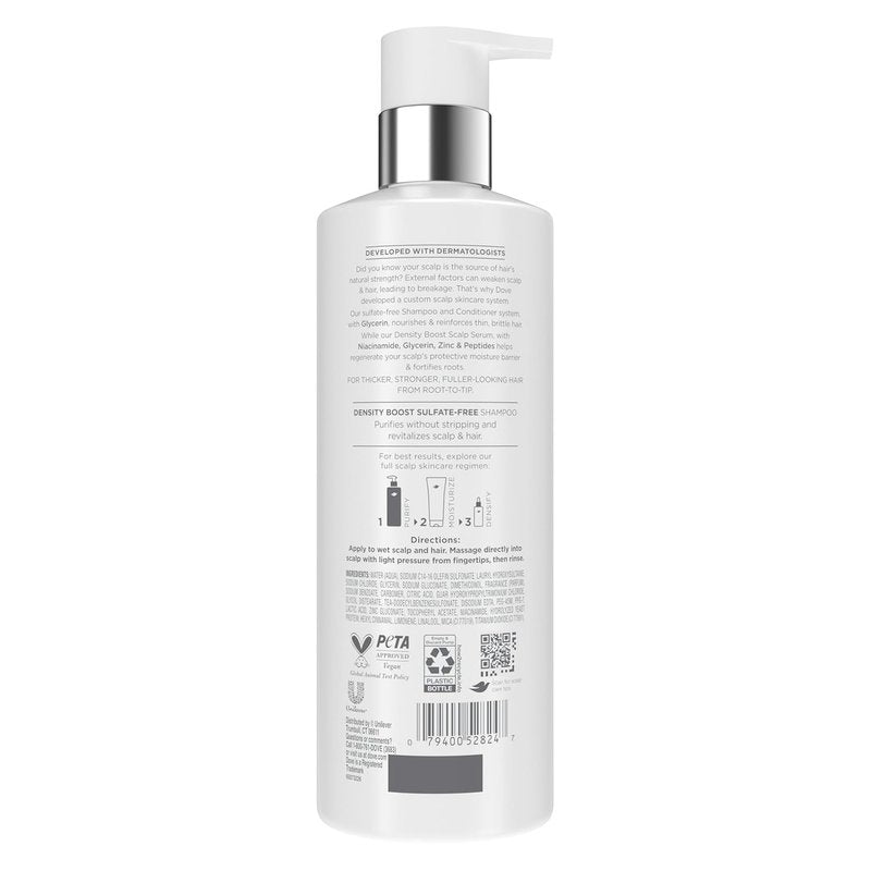 Dove Derma Scalp Density Boost Shampoo - Glycerin & Zinc Formula for Hair Loss | 16 oz