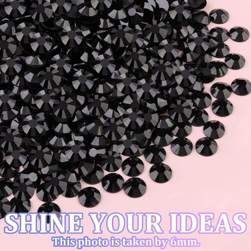 30000Pcs Resin Rhinestones for Bedazzling with Tweezers, Black Rhinestones for Crafting with 3Pcs 10ml B7000 Jewelry Glue for DIY Crafts Clothing Tumblers Shoes Fabric Nail Art