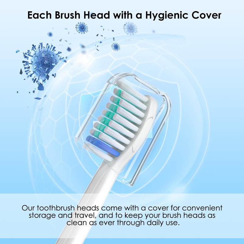 Replacement Toothbrush Heads for Philips Sonicare,Professional Electric Toothbrush Brush Heads Compatible with Sonicare HealthyWhite FlexCare 4100 5100 6100 C1 C2 HX9023/65 and Other Click-on Handles