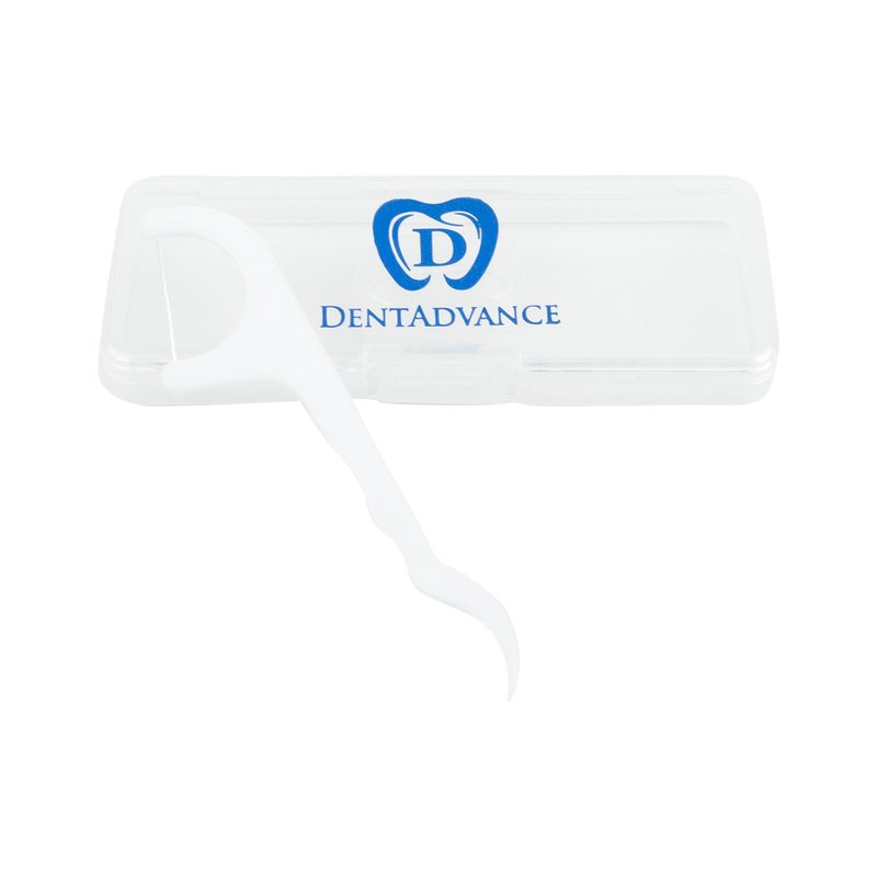 DentAdvance Original Dental Floss Picks - Premium Angled, Easy Reach Back Teeth | Tooth Flossers | Unflavored, 30 ct, w/Travel Case…