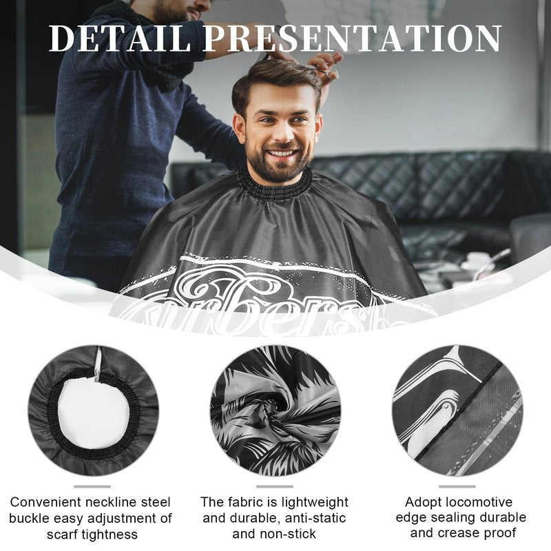 Barber Cape, Professional Hair Cutting Cape, Haircut Capes For Adults, Oilproof Anti-static Cutting Hair Beard Hairdressing Salon Cape, No Sticking to Hair, Easy to Clean
