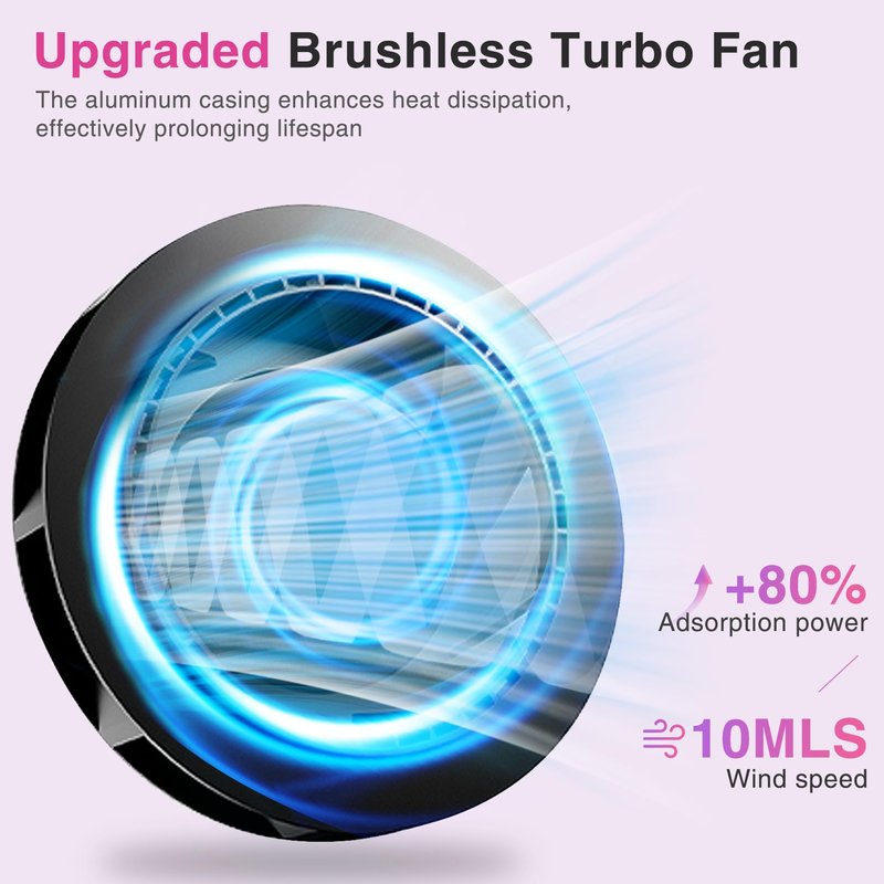 Rechargeable Nail Dust Collector, Cordless Dust Collector Nail Tech, 10 Levels Speed Low Noise & Strong Suction Nail Fan Dust Collector, Nail Vacuum Duster Professional Dust Collector for Salon, Home