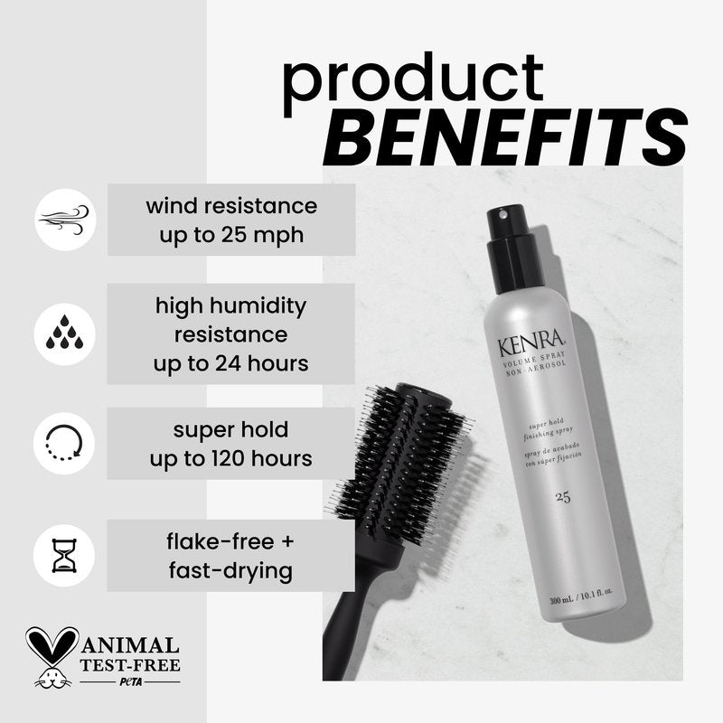 Kenra Professional Volume Spray Non Aerosol 25 | Super Hold Finishing Spray | High Humidity Resistance | Flake-Free and Fast-Drying | All Hair Types | 10.1 fl. oz