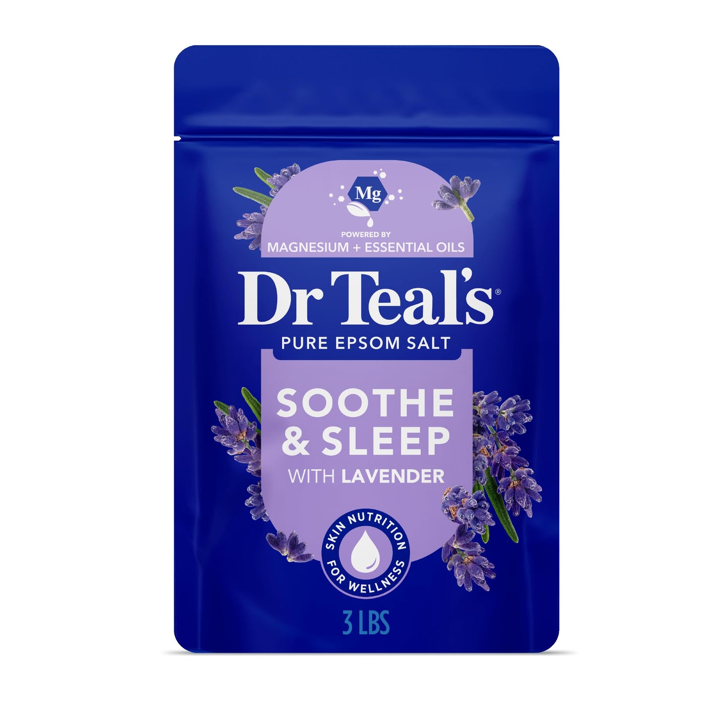 Dr Teal's Epsom Salt Soaking Solution, Soothe & Sleep, Lavender, 3lbs