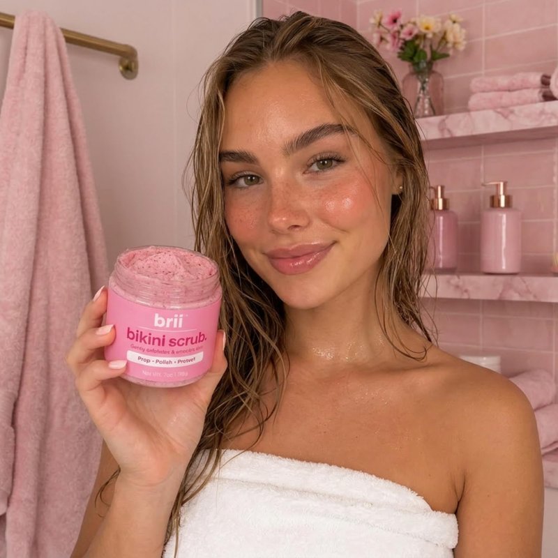 brii Exfoliating Pre Shave + Pre Wax Bikini Area Scrub For Skin Prone To Razor Bumps, Ingrown Hairs & Dark Spots – Gentle Bikini Line & Intimate Area Scrub for Smooth, Even-Tone Skin