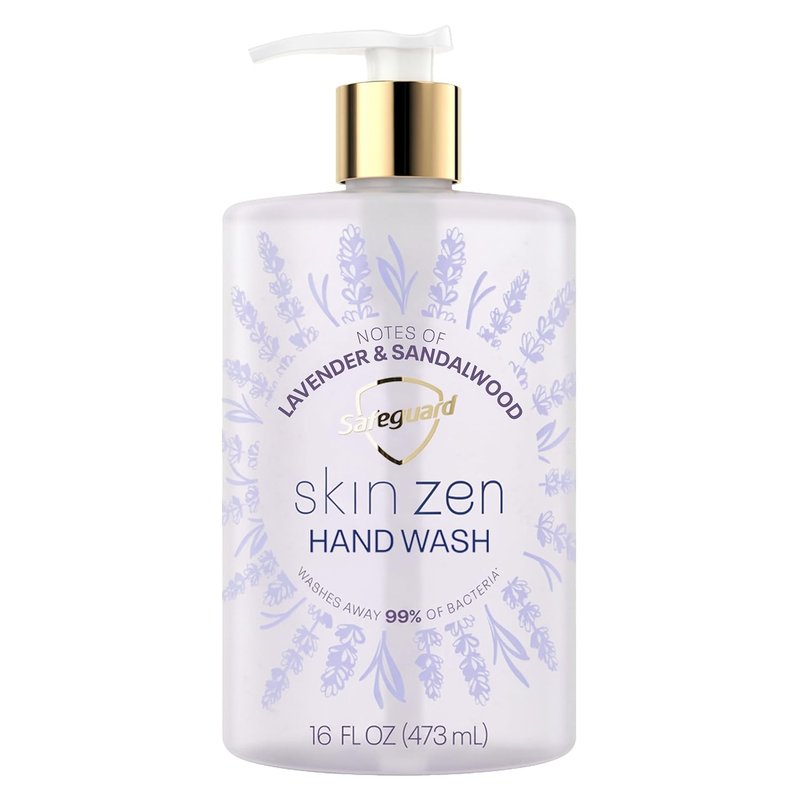 Safeguard Liquid Hand Soap - Skin Zen Formula | 99% Bacteria Removal & Natural Moisturizers | Lavender & Sandalwood, 16 oz