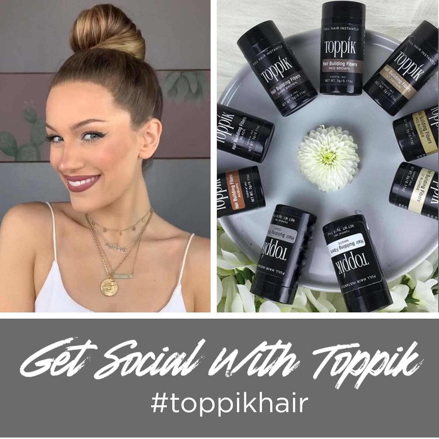 Toppik Hair Building Fibers - Instantly Thicker Hair for Fine or Thinning Hair | 9 Shades, 4 Sizes Available