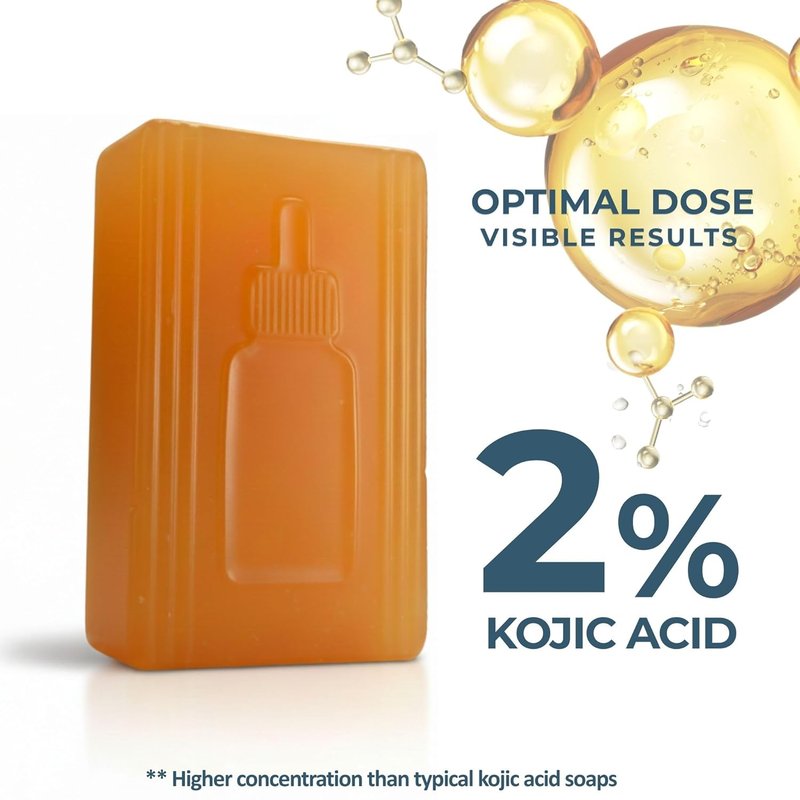 ALARGA Kojic Acid Serum Soap - Dark Spot Remover & Brightening Bar with Turmeric, Hyaluronic Acid - 3.5 Oz