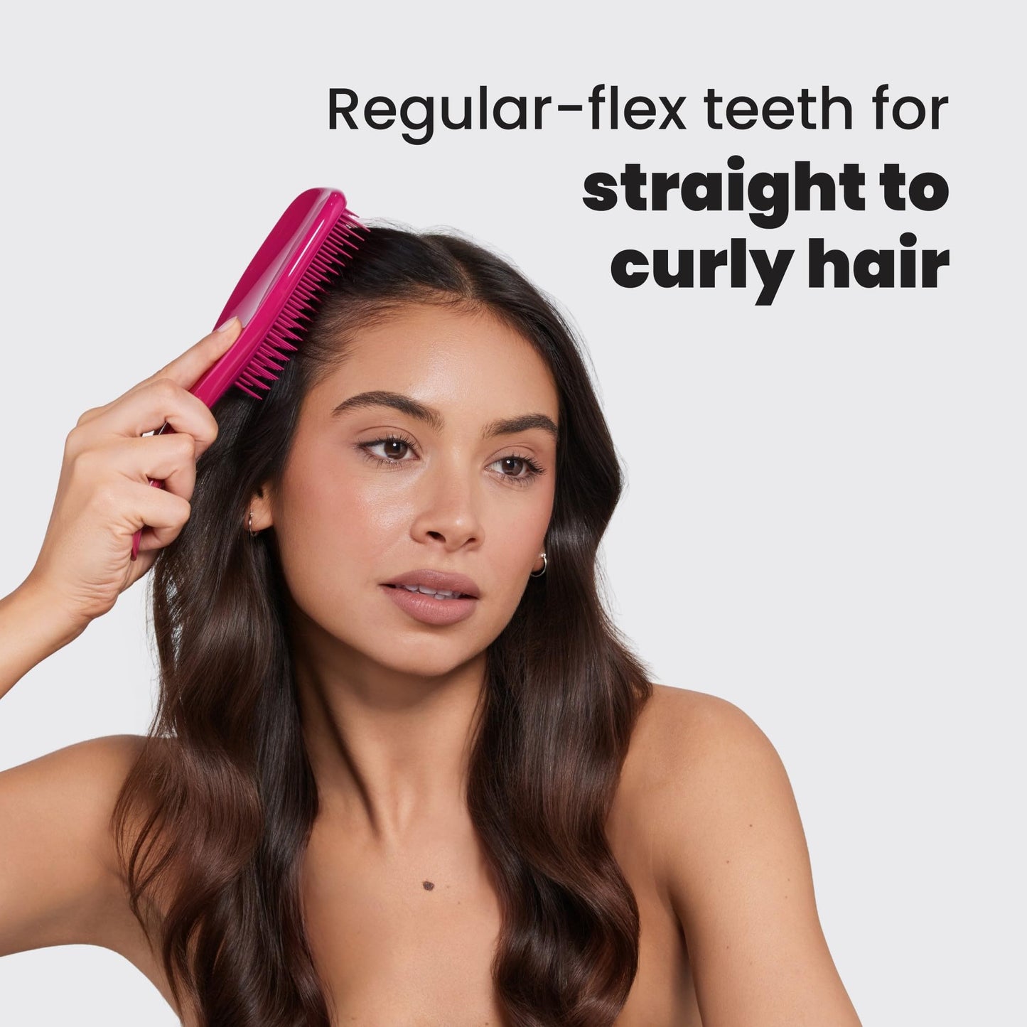 Tangle Teezer Ultimate Detangler Brush for Wet & Dry Hair, Eliminates Knots & Reduces Breakage for Straight to Wavy Hair Types, Electric Raspberry