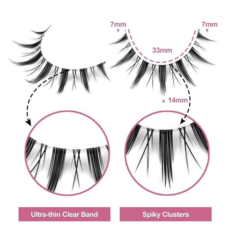 EYDEVRO False Eyelashes - Wispy Manga Lashes for Natural Anime Look | 7 Pairs of Spiky Cosplay Lashes