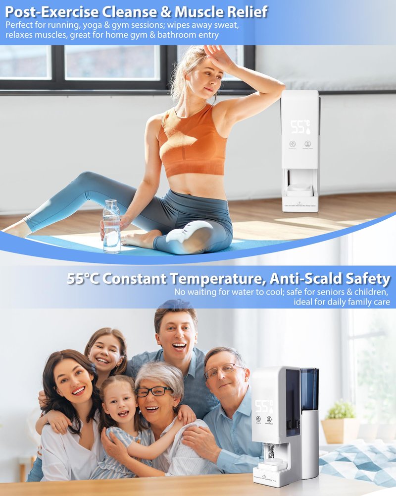 Hot Face Towel Heater Machine, Automatic Disposable Towel Warmer with Steam, 5-Second Heating, 55°C Constant Temperature, Portable Face Towel Steamer (Towel Machine+100PCS Towels)
