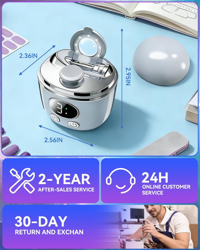 2026 Pro 6.0 Upgraded Electric Automatic Nail Clipper【Top1 German Motor】【3 Speeds & Double Mouth Blade】【LED Light & Magnifier Assistance】Clear Vision, Precise Trimming (Suitable for Families,Seniors)