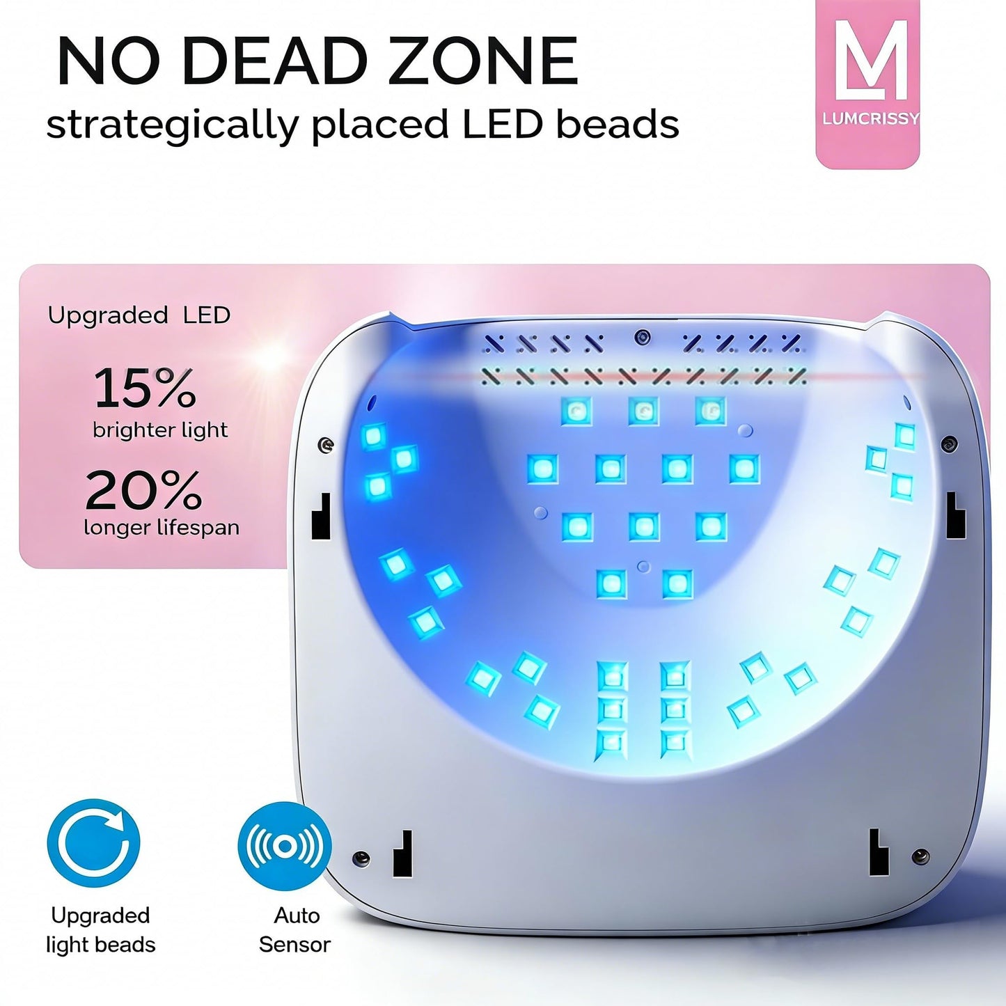 UV LED Nail Lamp with Detachable Reflective Base,36 Beads Large LCD Screen, Auto Sensor & 4 Timer Settings,Nail Dryer Lights for Acrylic Nail Gels - Professional Gel Polish Dryer for Home & Salon Use