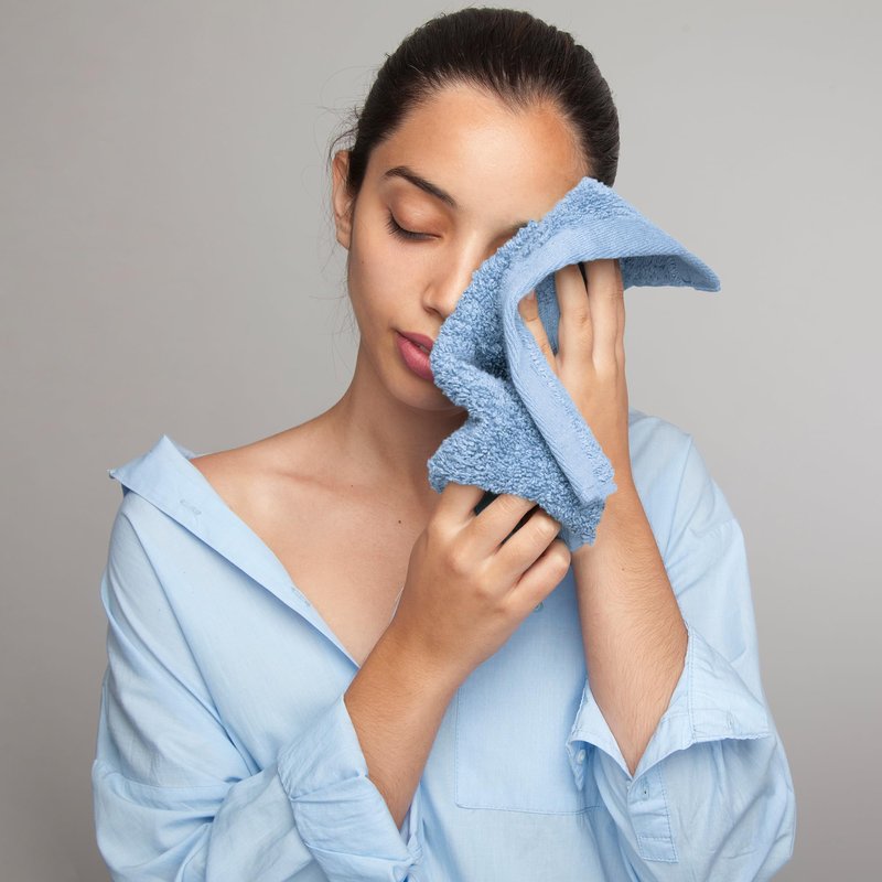 Novo Home Face Towels Pack of 12 – 100% Cotton Wash Cloths (12x12 inch) – Soft, Quick Dry & Highly Absorbent Hand Towels for Bathroom, Spa, Gym, Kitchen and for Daily Use - (Sky Blue)